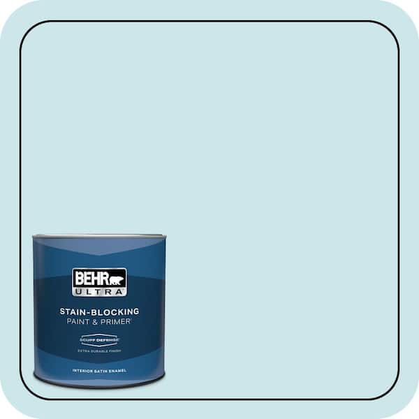 BEHR ULTRA 1 qt. #530C-2 Clear Water Extra Durable Satin Enamel Interior Paint & Primer