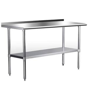 Seville Classics Stainless Steel Utility Table with Open Storage ...