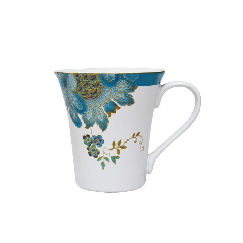 Eliza Blue and White Porcelain 16-Piece Floral Dinnerware Set