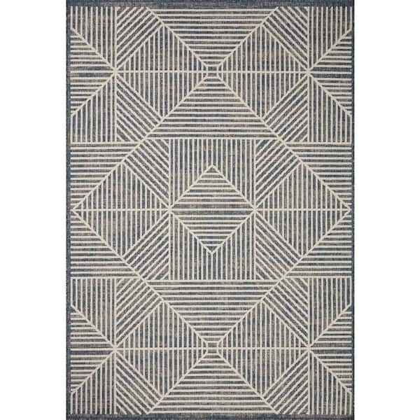 Loloi Rainier Denim/Ivory 2 ft. 2 in. x 3 ft. 9 in. Indoor/Outdoor Area Rug