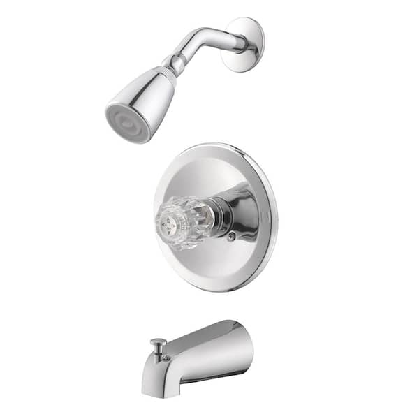 Design House Millbridge Single-Handle 1-Spray Tub and Shower Faucet in Polished Chrome (Valve Included)