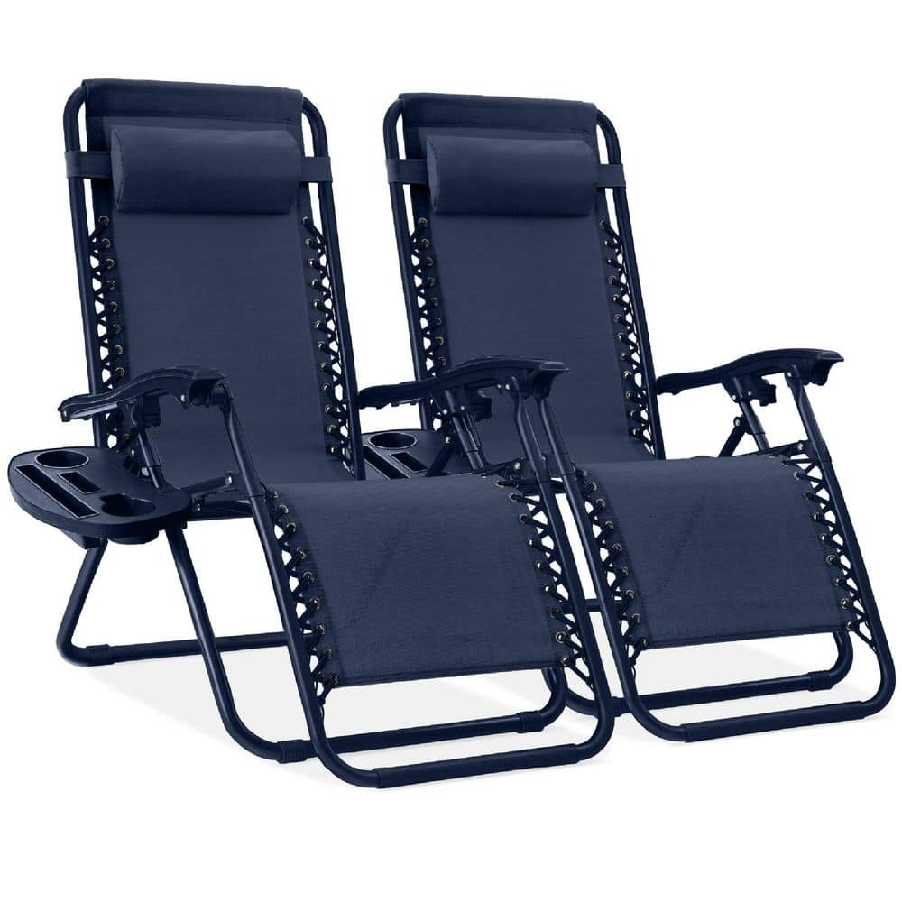 Best Choice Products Navy Metal Zero Gravity Reclining Lawn Chair