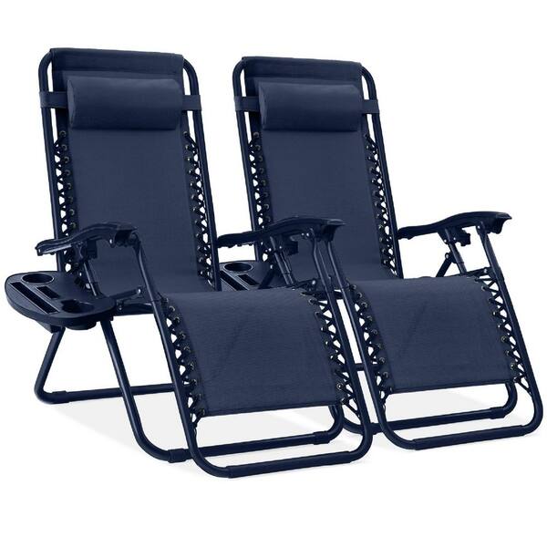 Best Choice Products Navy Metal Zero Gravity Reclining Lawn Chair