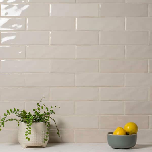 Countryside 3 in. x 10 in. Almond Gloss Ceramic Subway Wall Tile (5.6 sq. ft. / case)