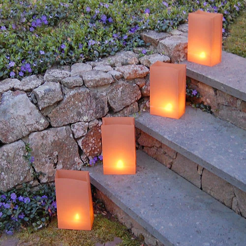 Tan Battery-Operated LED Luminaria Kit with Yellow Light