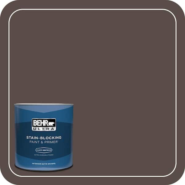 BEHR ULTRA 1 qt. #PPU5-19 Dark Truffle Extra Durable Satin Enamel Interior Paint & Primer
