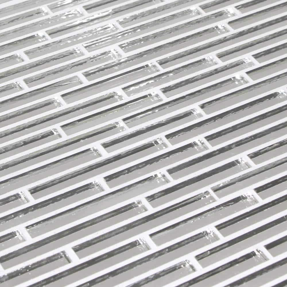 10.4" x 11.2" Silver Mirrored Glass Mosaic Wall Tile