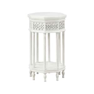 16 in. Dove Creek White Octagon Wood Top End Table