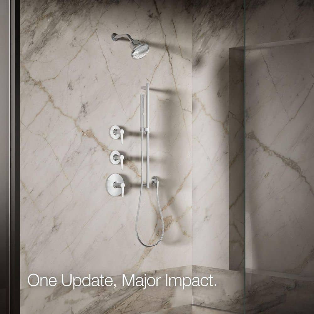 Polished Chrome Wall Mounted Rain Showerhead with Filter