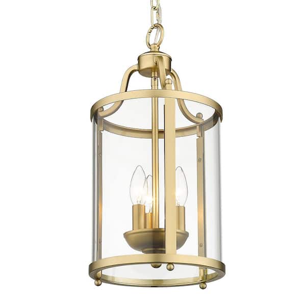 Golden Lighting - Payton 3-Light Brushed Champagne Bronze Standard Pendant Light with Clear Glass Shades