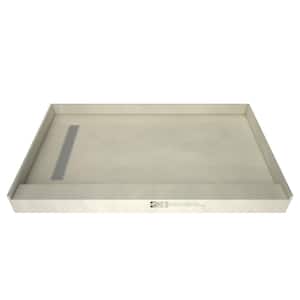 Redi Trench 32 in. x 60 in. Single Threshold Shower Base with Left Drain and Polished Chrome Trench Grate