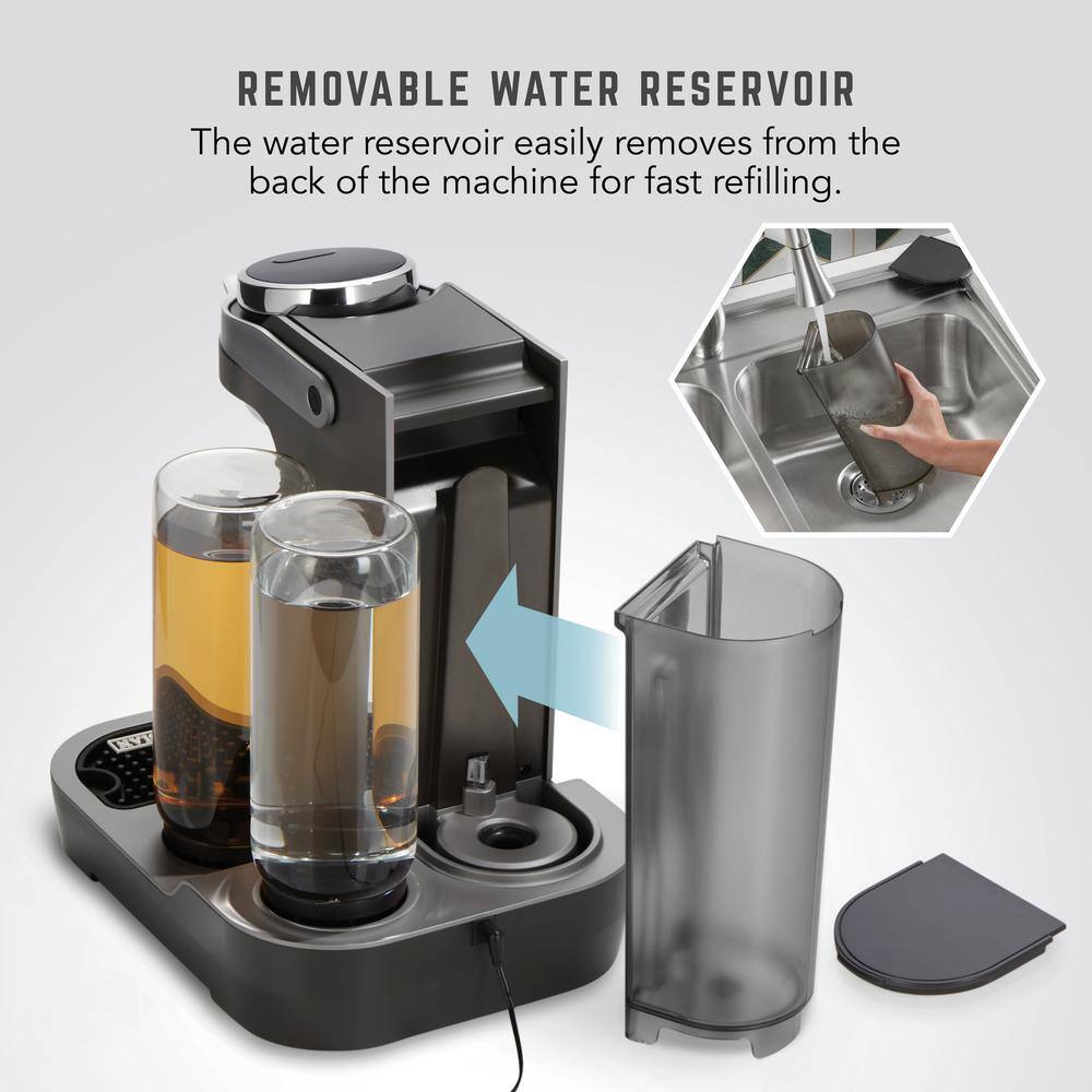 Bartesian Gray Digital Cocktail Blender with Glass Bottles