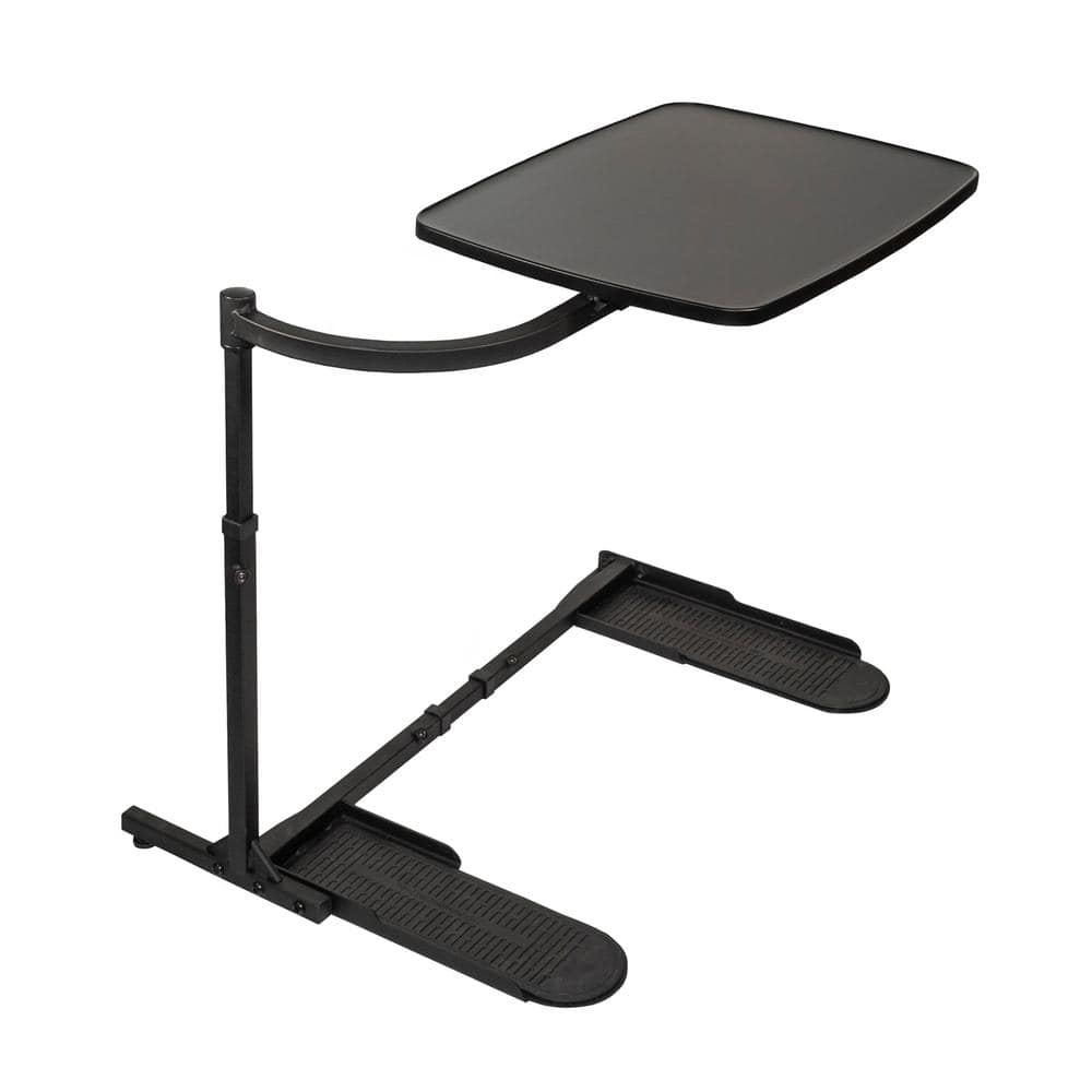 Wonder Tray 20 in. x 15 in. Black Rectangular MDF End Table with 360 ° Swivel Arm - thumbnail 2
