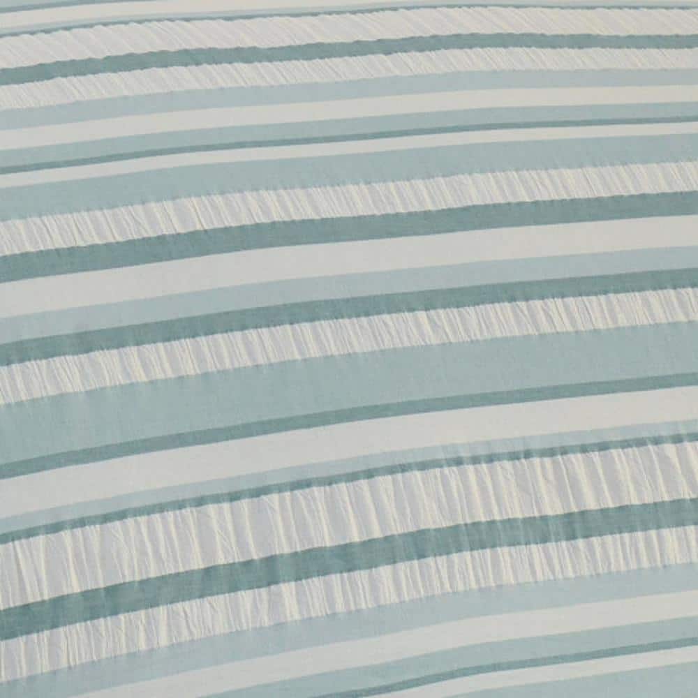 Blue and White Cotton Reversible Full Sham Set