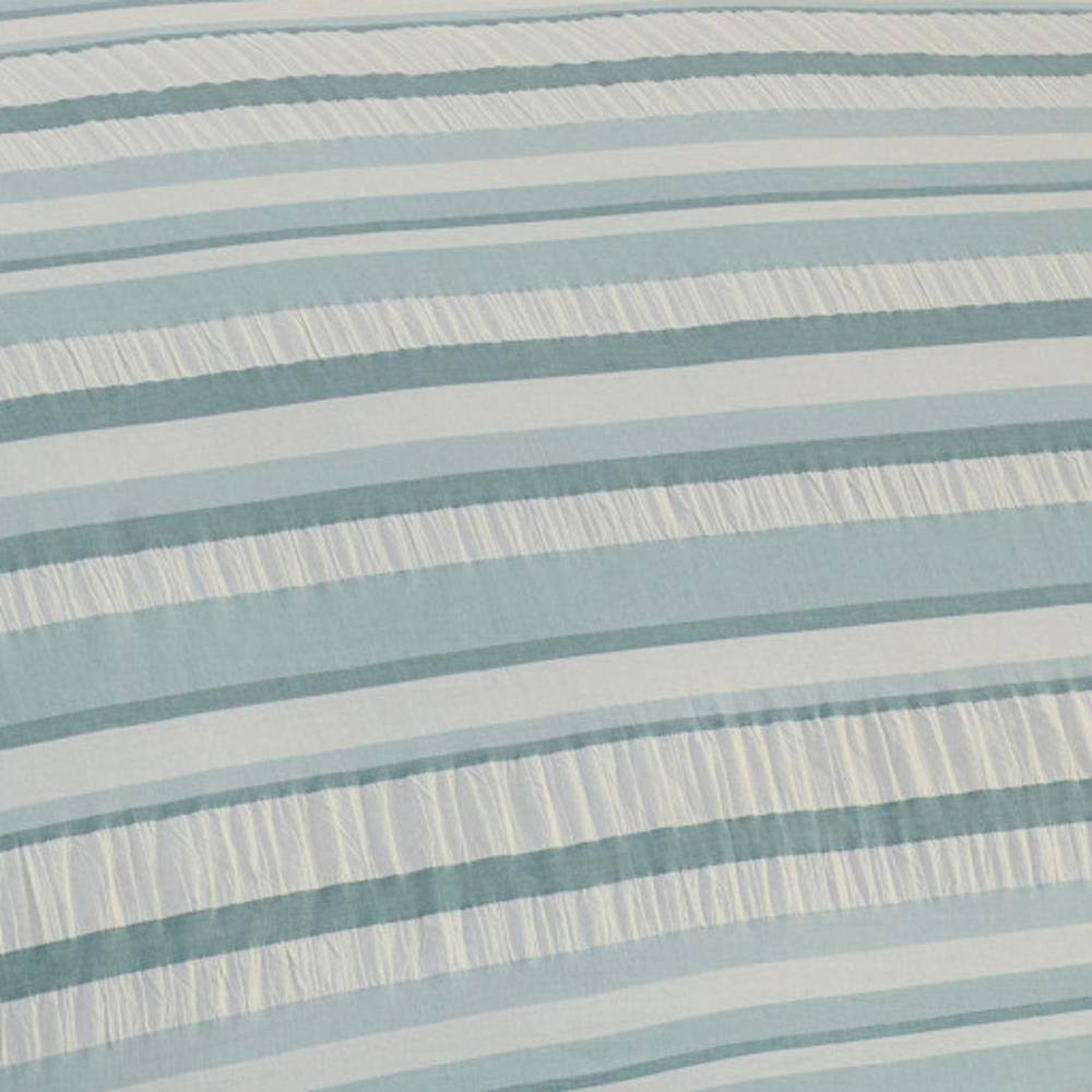 Clearwater Cay Blue Striped Cotton Queen Duvet Cover Set