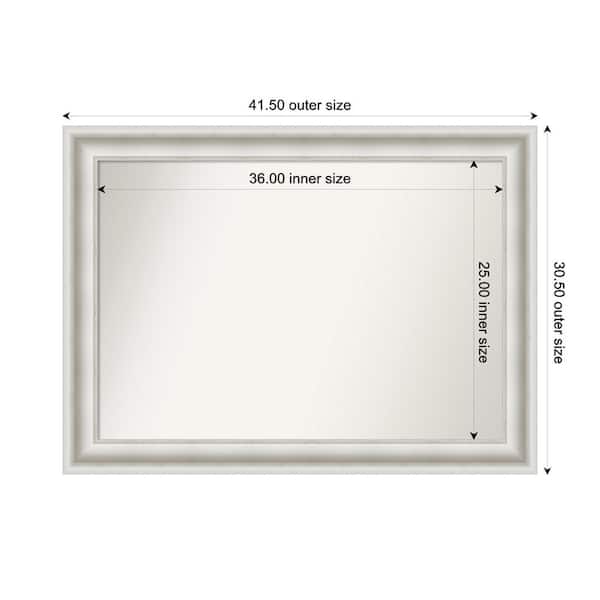 Amanti Art Parlor White 41.5 in. W x 30.5 in. H Custom Non-Beveled Recycled Polystyrene Framed Bathroom Vanity Wall Mirror