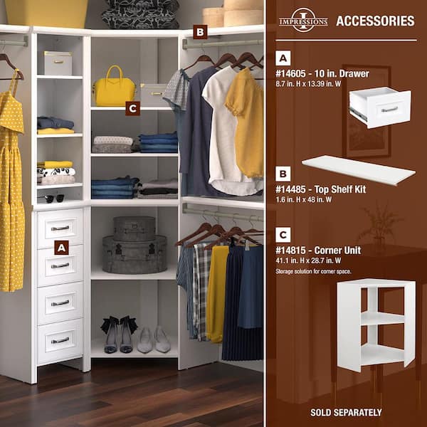 ClosetMaid Impressions 13 in. W x 9 in. H White Wood Drawer Kit ClosetMaid Impressions 13 in. W x 9 in. H White Wood Drawer Kit