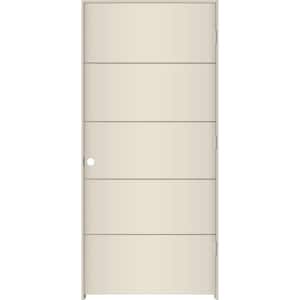 36 in. x 80 in. Left-Hand Solid Core Primed Composite Single Prehung Interior Door