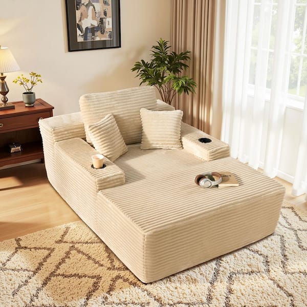 sjk0103　ソファ Allwex JOT 67 in. Wide Square Arm Plush Corduroy Rectangle Lazy