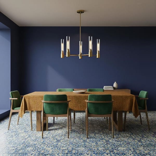 Shea 5-Light Lacquered Brass Tubed Chandelier