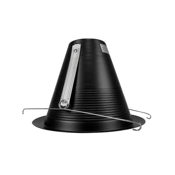 NICOR 6 in. Black Recessed Airtight Cone Baffle Trim 17550ABKWL