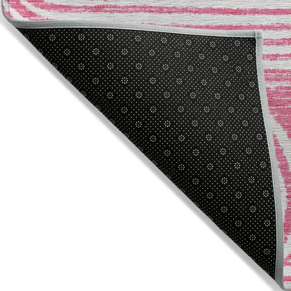 Blush Geometric Synthetic Reversible 3' x 5' Area Rug