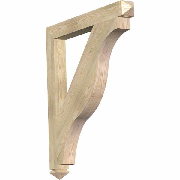 Ekena Millwork 4 in. x 44 in. x 38 in. Douglas Fir Funston Arts and Crafts Rough Sawn Bracket