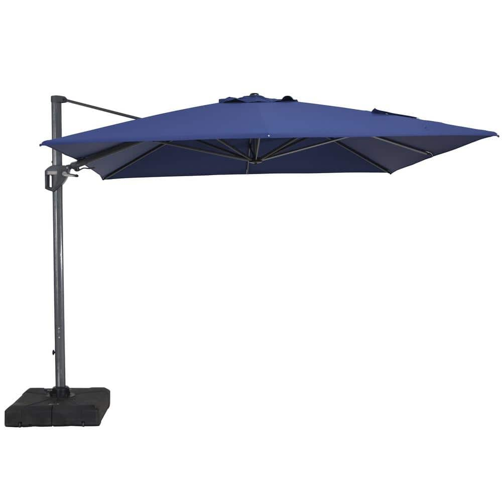 11FT Square Cantilever Patio Umbrella in Navy Blue(with Base) -  Clihome, CL-WG02NY-B