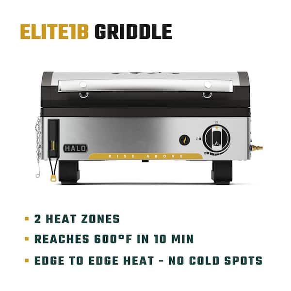 Elite1B 21 in. 1-Burner Outdoor Propane Countertop Griddle in Black Flat Top Grill
