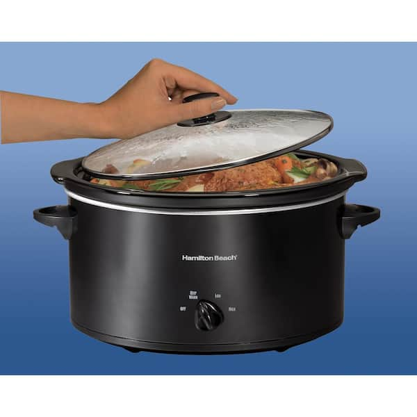 Hamilton Beach 4-Quart Slow Cooker with 3 Cooking Settings, Dishwasher-Safe  Stoneware Crock & Glass Lid, Stainless Steel (33140V)