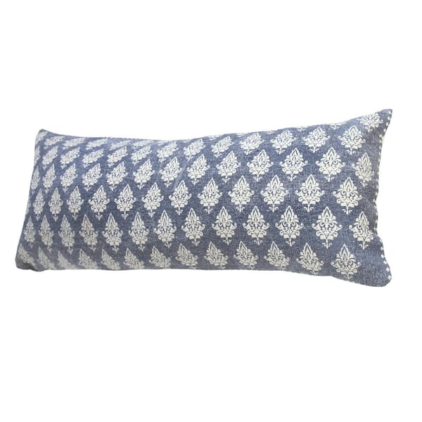 The French Blue Diamonds Extra Long Lumbar Throw Pillow-14 x 36