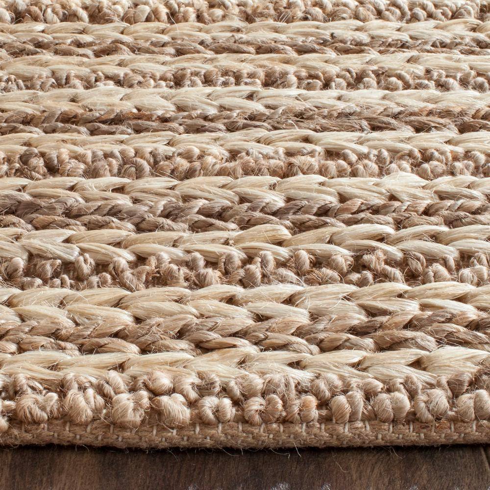 Handmade Natural Fiber Red Stripe Non-slip Area Rug 5' x 8'