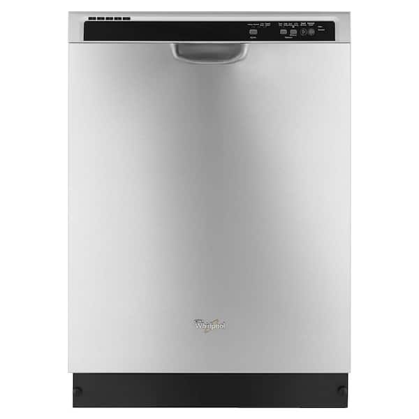 Whirlpool 24 in. Monochromatic Stainless Steel Front Control Built-in Tall Tub Dishwasher with 1-Hour Wash Cycle, 55 dBA