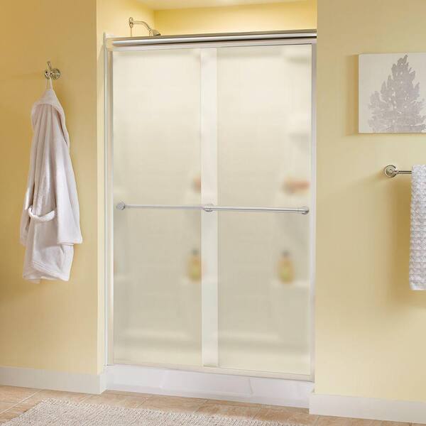 Delta Phoebe 48 in. x 70 in. Semi-Frameless Sliding Shower Door in Chrome with Niebla Glass