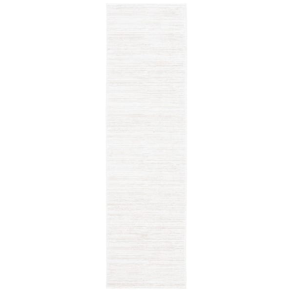 Vision Ivory 2 ft. x 16 ft. Solid Marle Runner Rug
