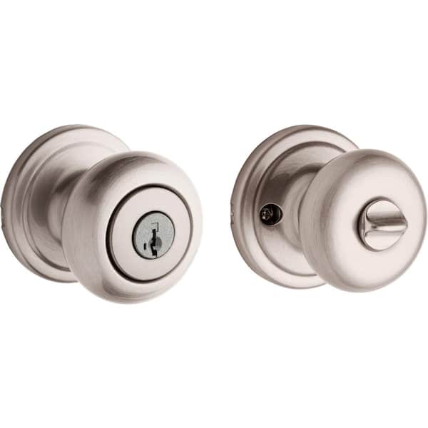 Kwikset Hancock Satin Nickel Entry Door Knob Featuring SmartKey