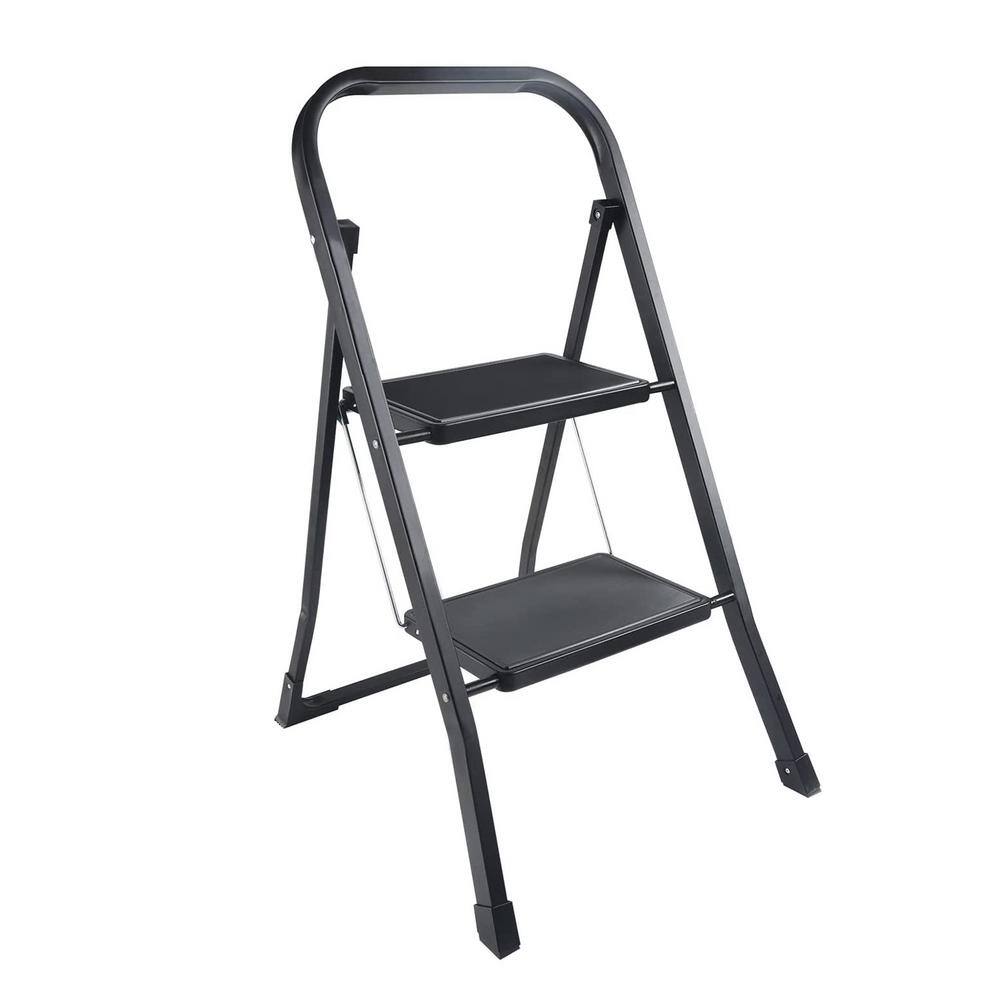 WELLFOR 2-Step Sturdy Steel Step Stool, 330 lbs. Load Capacity with ...