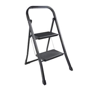 2-Step Sturdy Steel Step Stool, 330 lbs. Load Capacity with Wide Anti-Slip Pedal
