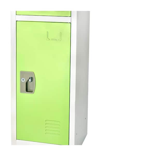 Alpine ADI629-203-GRN-2PK 72 in. x 12 in. x 12 in. Triple-Compartment Steel Tier Key Lock Storage Locker in Green 2 Pack