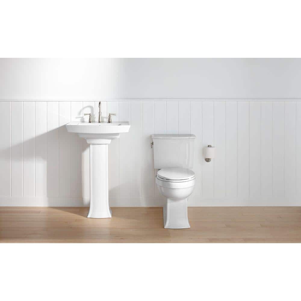 White Ceramic Elongated Two-Piece High Efficiency Toilet