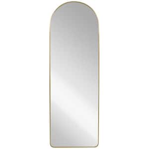 16.5 in x 60 in. Floor Mounted Full Length Mirror with Aluminum Alloy Metal Frame, Golden
