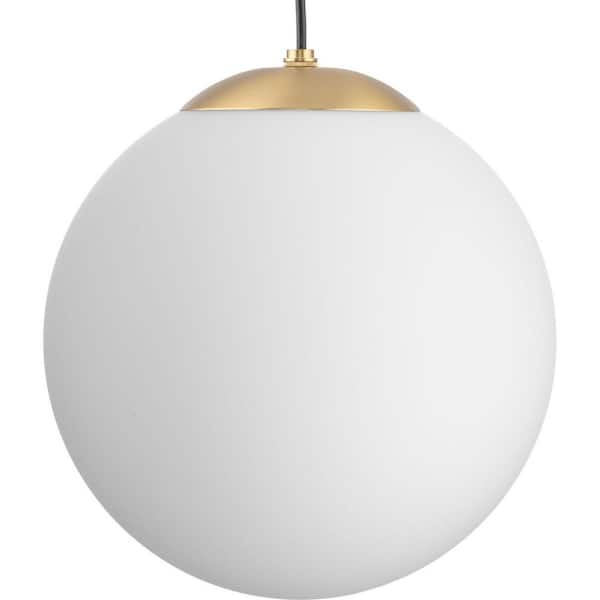 Progress Lighting Atwell Collection Brushed Bronze and Opal Glass Globe Large Hanging Pendant Light