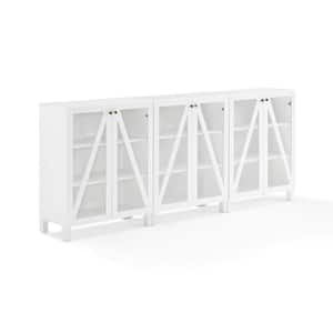 Cassai White 3-Pieces Media Storage Cabinet Set