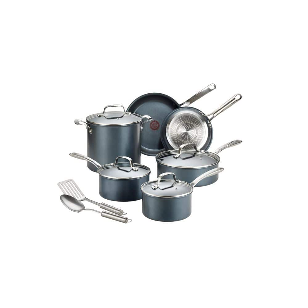 T-Fal 12-pc. Aluminum Non-Stick Cookware Set, Color: Gray - JCPenney