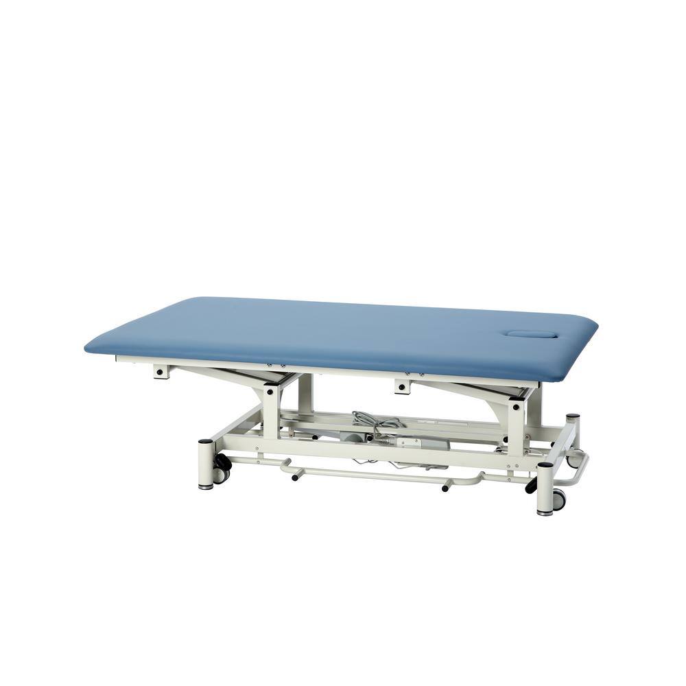Adjustable Blue Leather and Steel Therapy Table