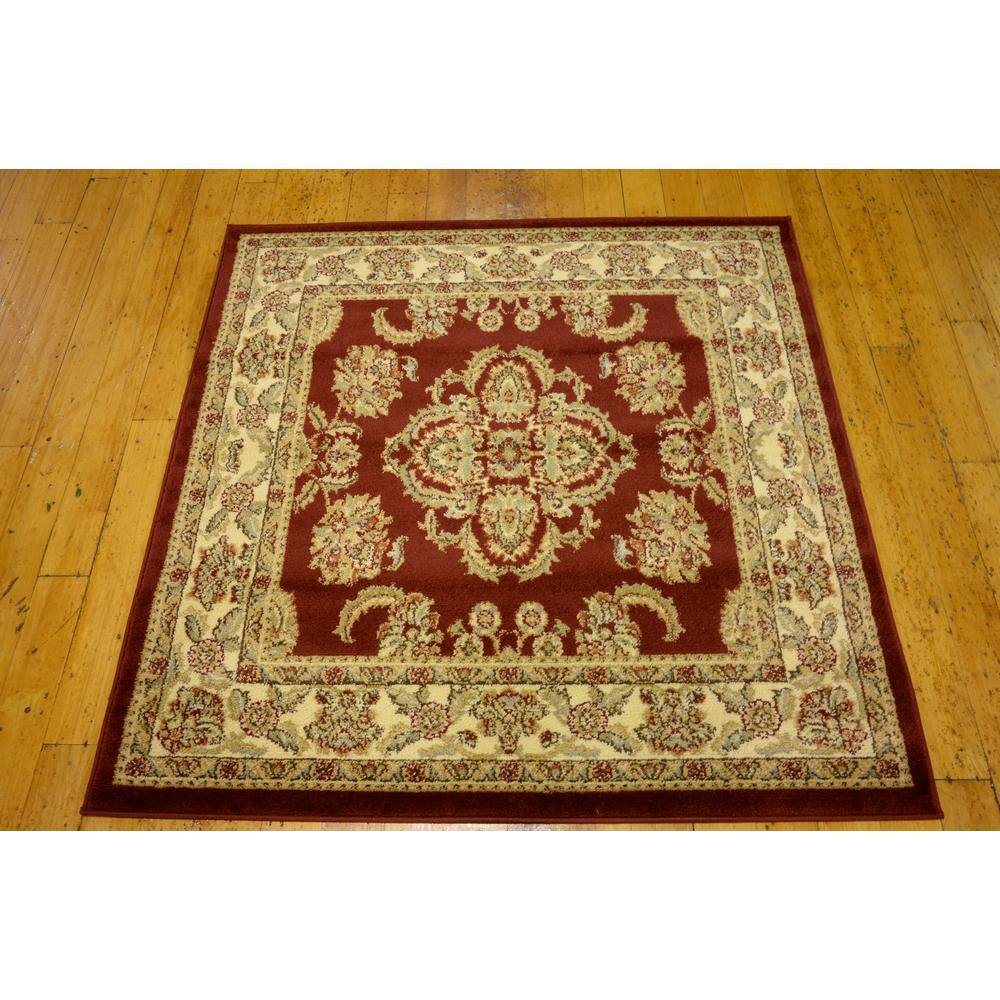 Reddington Classic Red 4' Square Synthetic Easy-Care Rug