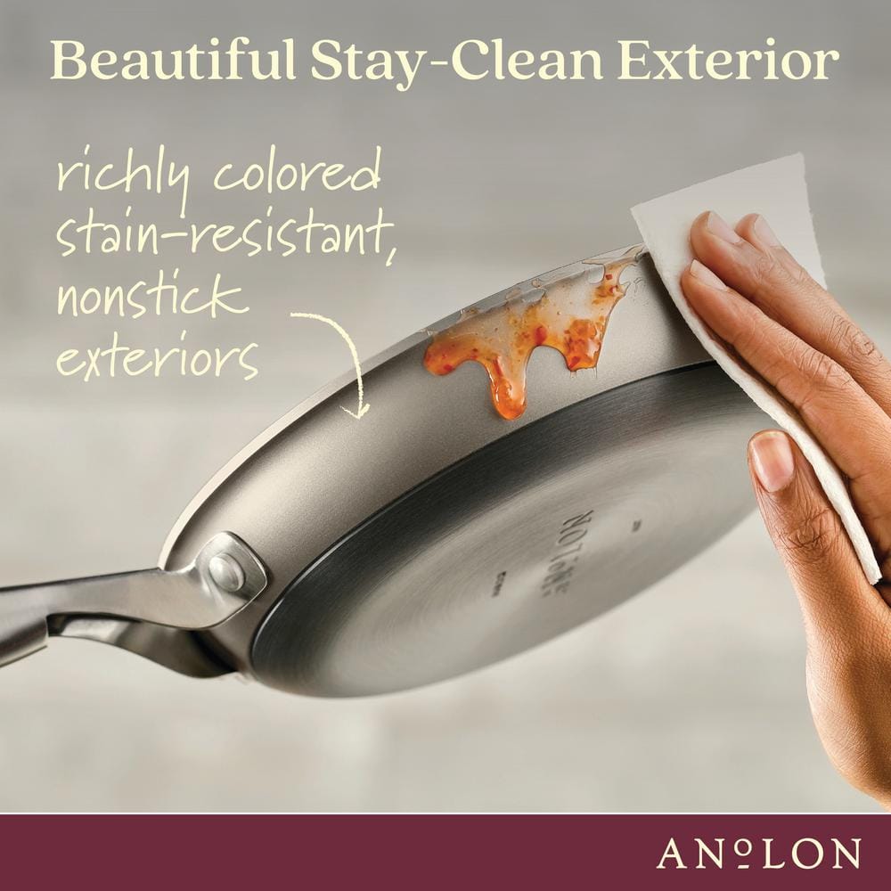 Silver 10-Piece Nonstick Aluminum Cookware Set with Glass Lids