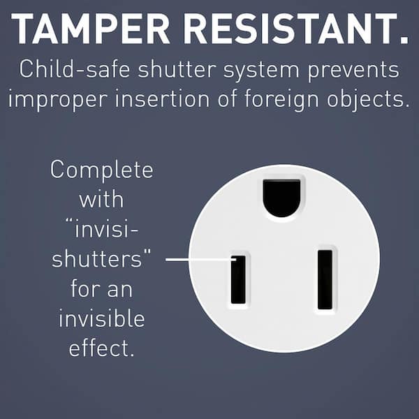 radiant 15 Amp 125-Volt Tamper Resistant Weather Resistant Outdoor Decorator Duplex Outlet, White