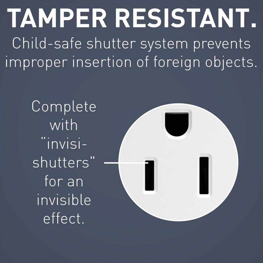 White Tamper Resistant Duplex Outlet with USB-C Ports