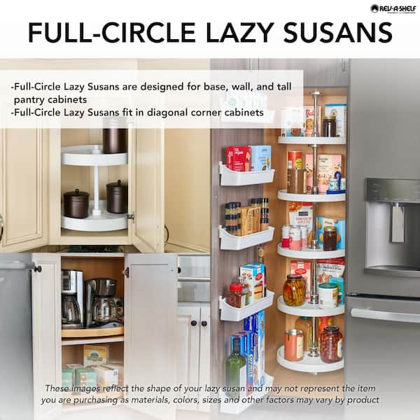 2-Shelf White 28 in. Lazy Susan Full Circle Polymer